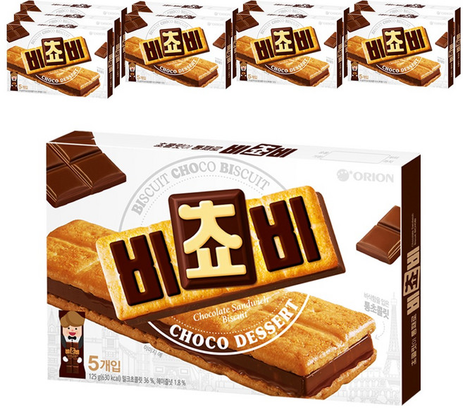 오리온 비쵸비 비스켓 5p, 125g, 10개
