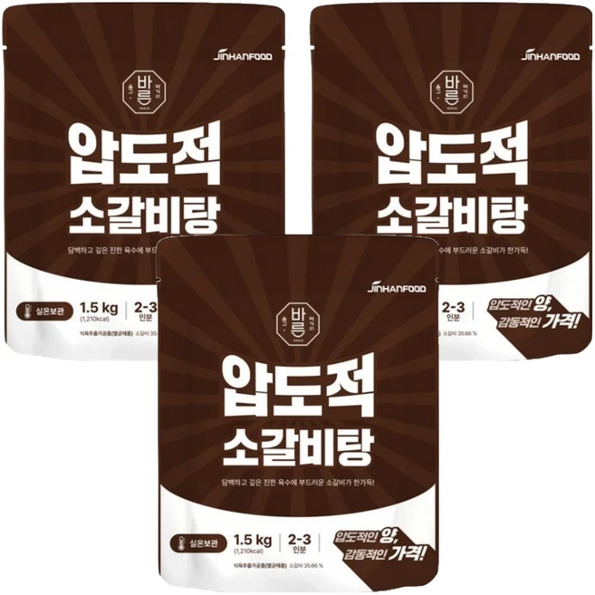 진한식품 압도적 소갈비탕, 1.5kg, 3개 - 쿠팡