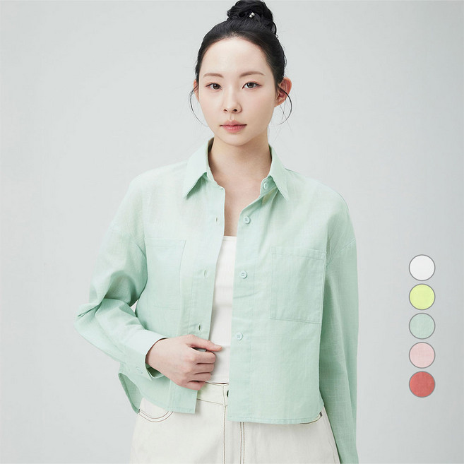 아피나르 여성용 세미크롭 긴팔 셔츠