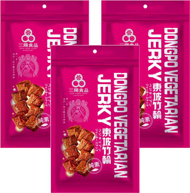 三陽食品 東坡竹輪 口感Q彈 層次豐富 獨家醬汁滷製 素食零嘴, 220g, 3包