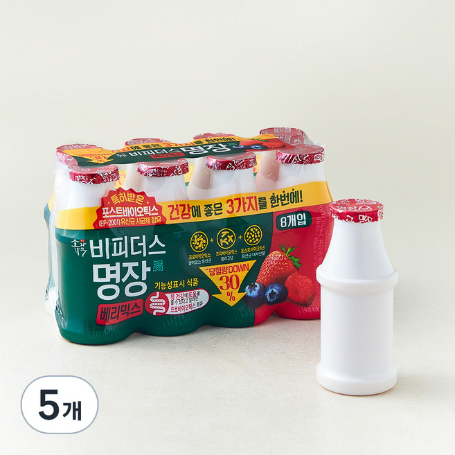 소와나무 비피더스 요구르트 명장 베리믹스, 125ml, 8개입, 5개