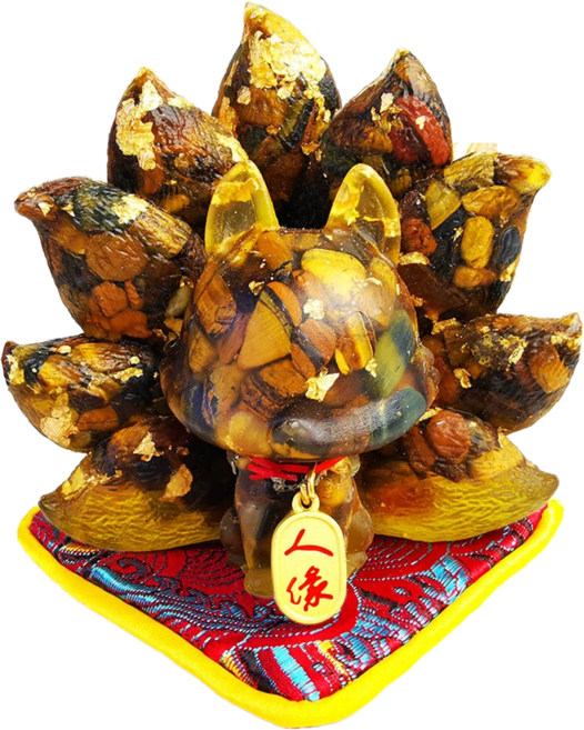 貴人狐仙擺件, 虎眼石, 1個
