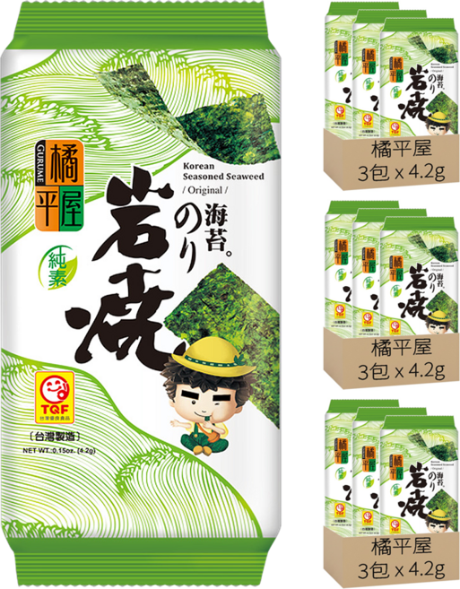 橘平屋 岩燒海苔, 12.6g, 3袋