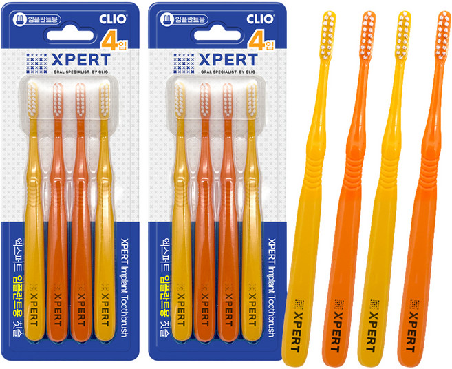 XPERT 임플란트용 칫솔, 4개입, 2세트