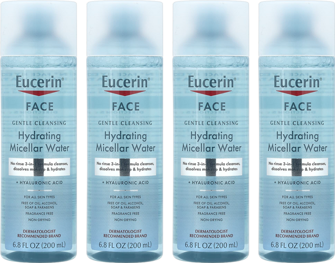 Eucerin 玻尿酸三合一化妝水, 4個, 200ml