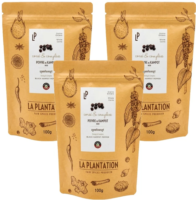 라플랜테이션 블랙 캄폿 통후추, 100g, 3개 - 쿠팡