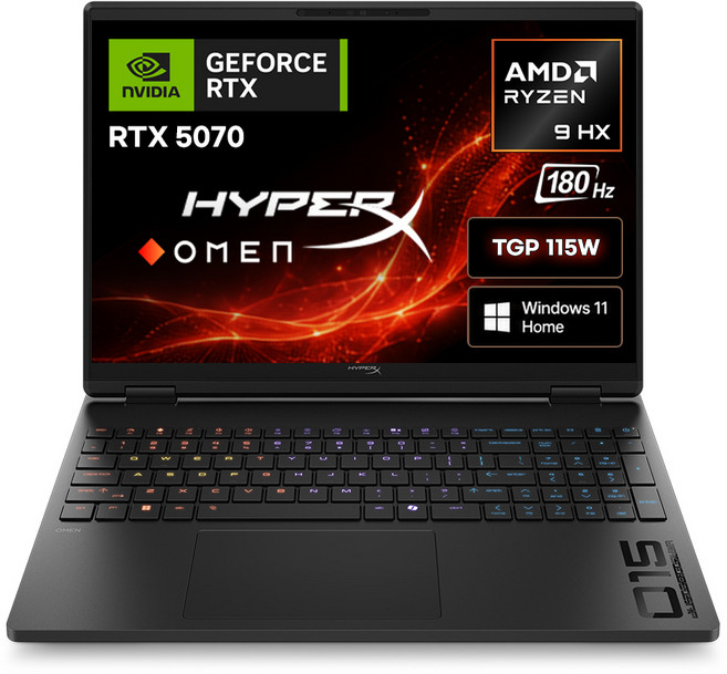 하이퍼엑스 OMEN 2026 하이퍼엑스 오멘 15 라이젠9 라이젠 8000 시리즈 지포스 RTX 5070, 쉐도우 블랙, 15-gb0133AX, 512GB, 16GB, WIN11 Home