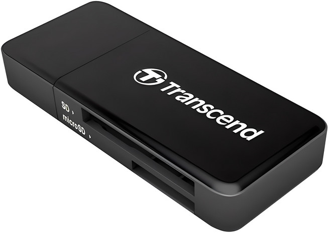 Transcend 創見 USB 3.1 讀卡機 支援SDHC UHS-I、SDXC UHS-I, TS-RDF5K, 黑色, 1個