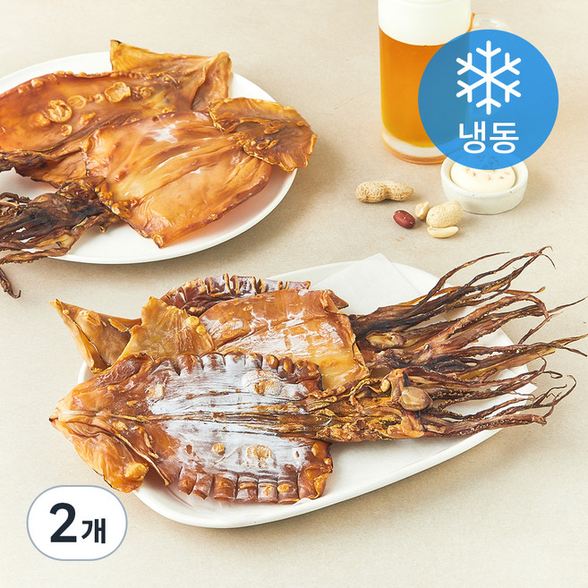 해맑은푸드 부드러운 마른오징어 (냉동), 350g(5미), 2개