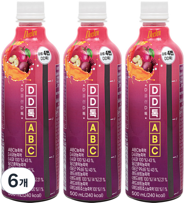 디클렌 DD톡 ABC주스, 6개, 500ml