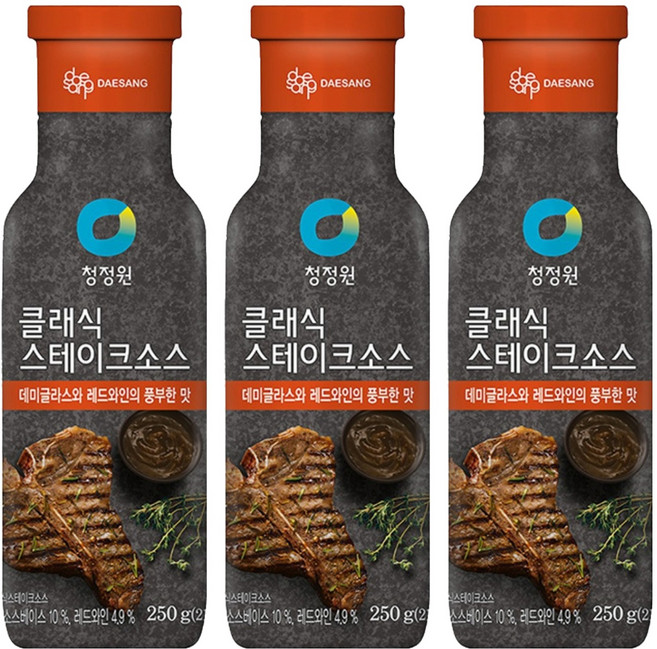 청정원 클래식 스테이크소스, 250g, 3개