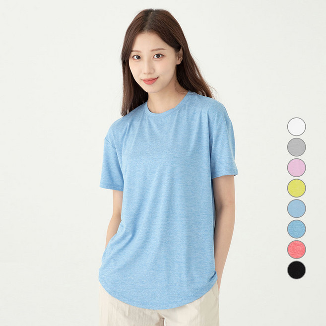 캐럿 여성용 쿨링 릴렉스 핏 반팔 티셔츠