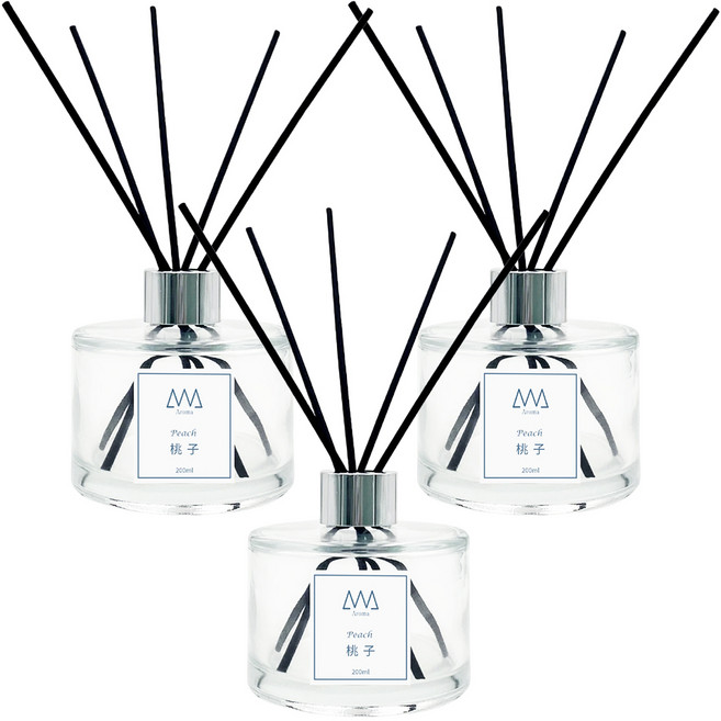 ANA Aroma 玻璃擴香瓶, 桃子, 200ml, 3瓶