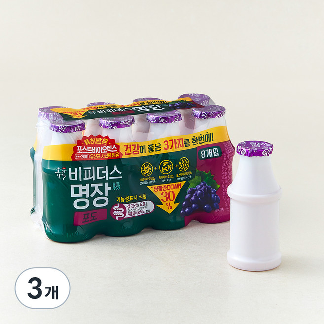 소와나무 비피더스 명장 포도 요구르트, 125ml, 8개입, 3개