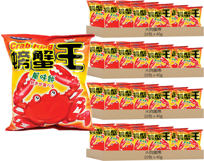 大同國際 螃蟹王 風味餅, 40g, 40包