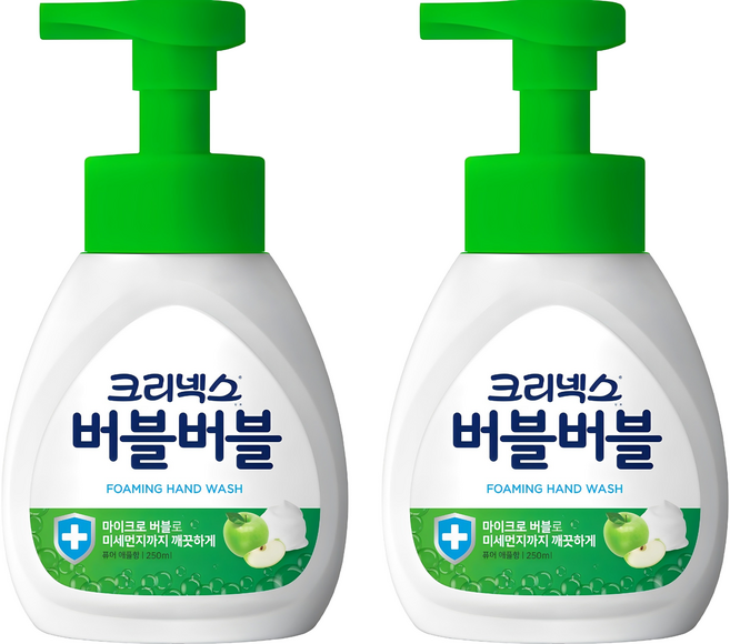 크리넥스 버블버블 핸드워시 퓨어애플, 250ml, 2개