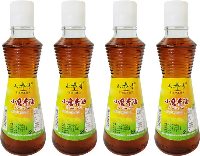 EVERGREEN 長青 小磨香油, 217ml, 4瓶