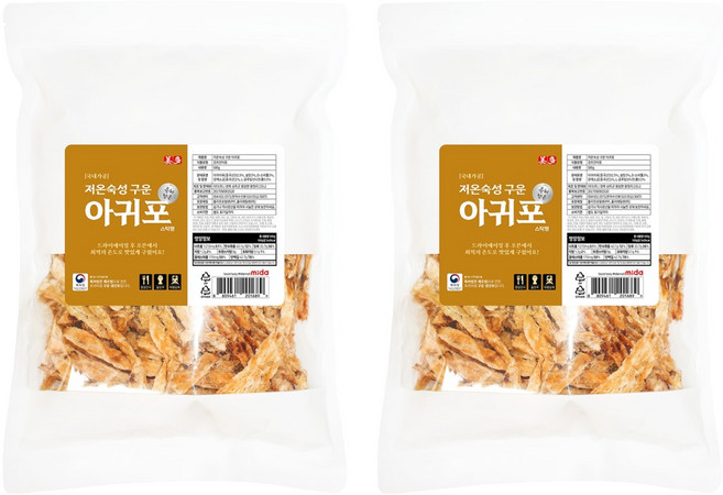미다몰 저온숙성 구운 아귀포, 500g, 2개