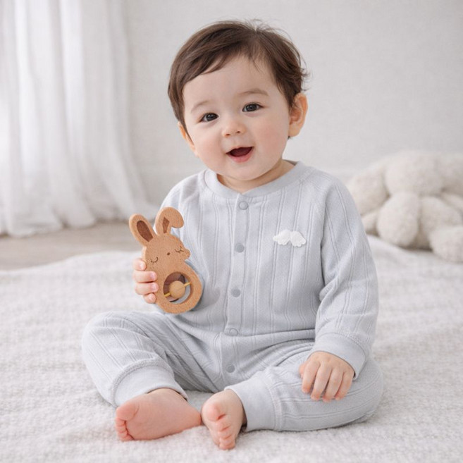 Bebeniz 嬰幼兒天使翅膀純棉長袖連身衣