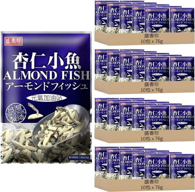 盛香珍 杏仁小魚, 76g, 40包