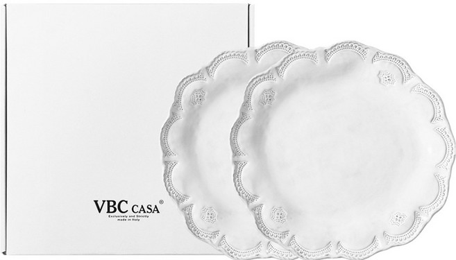 VBCCASA 인칸토 레이스 디너접시 세트 29cm VBCS005C, 화이트, 1세트
