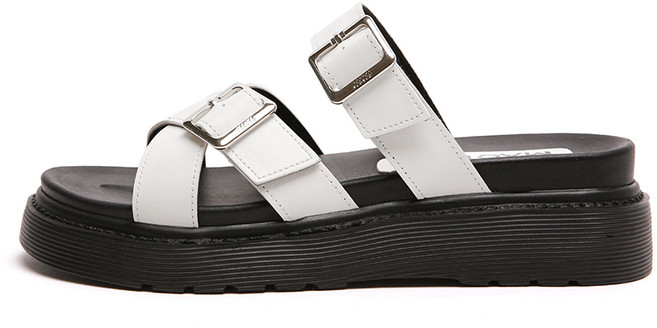 Mac Moc Marco女款流行拖鞋 跟高4cm, 240, 白色
