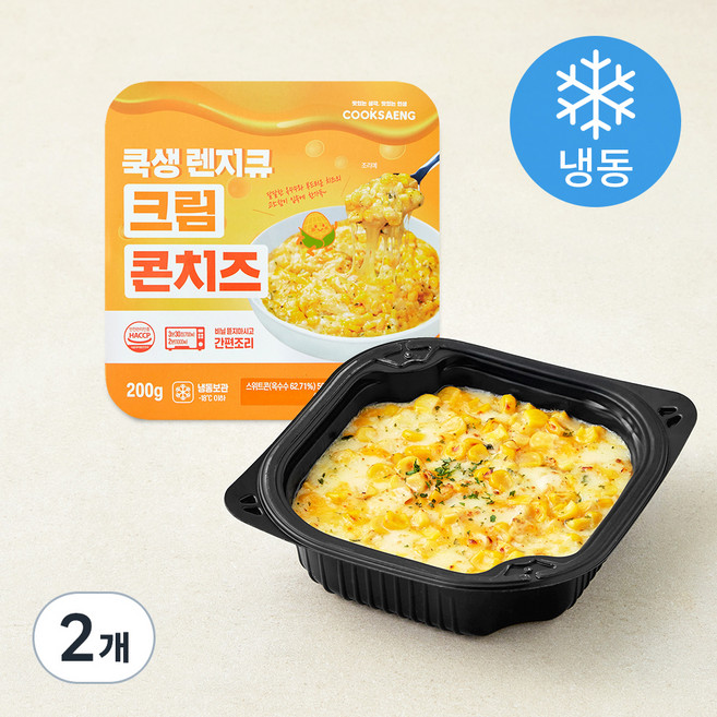 쿡생 렌지큐 크림콘치즈 (냉동), 200g, 2개