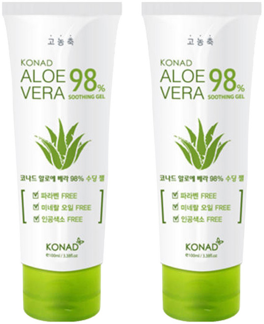 코나드 아이로제 프로브 알로에 베라 98% 수딩 젤, 100ml, 2개