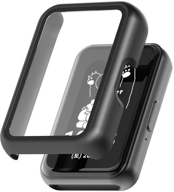 누아트 갤럭시핏 시리즈 풀커버 하드 케이스, 블랙, 1개