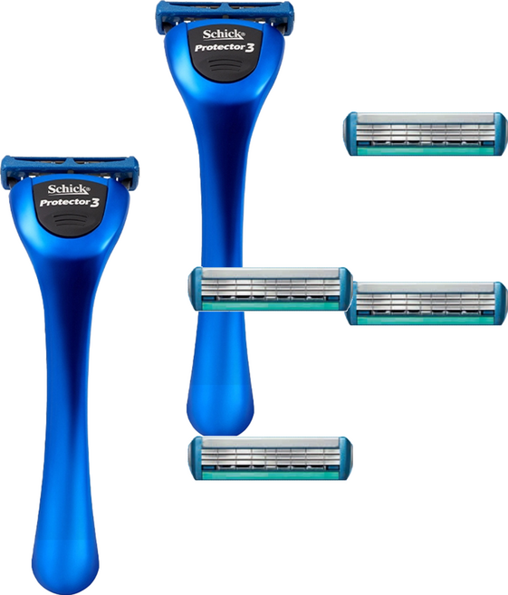 Schick 舒適牌 捍將3刮鬍刀 1刀把2刀片, 1入, 2組