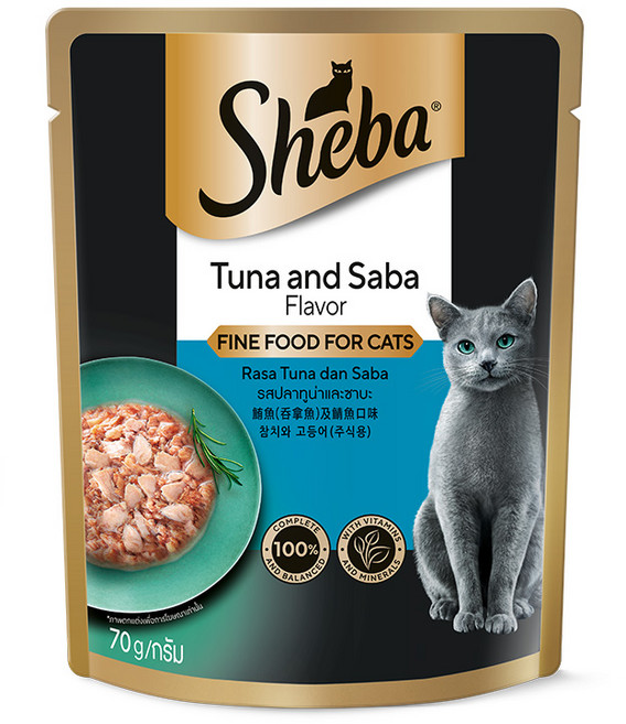 쉬바 1세이상 고양이 주식파우치, 참치+고등어, 70g, 24개