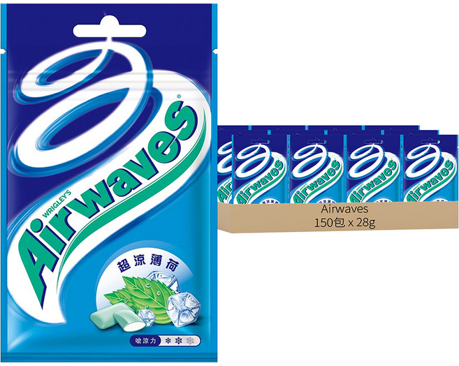 Airwaves 超涼無糖口香糖 超涼薄荷口味, 28g, 150包