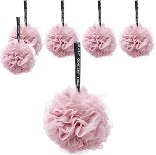 블럭마트 샤워타월, 핑크, 1개입, 6개