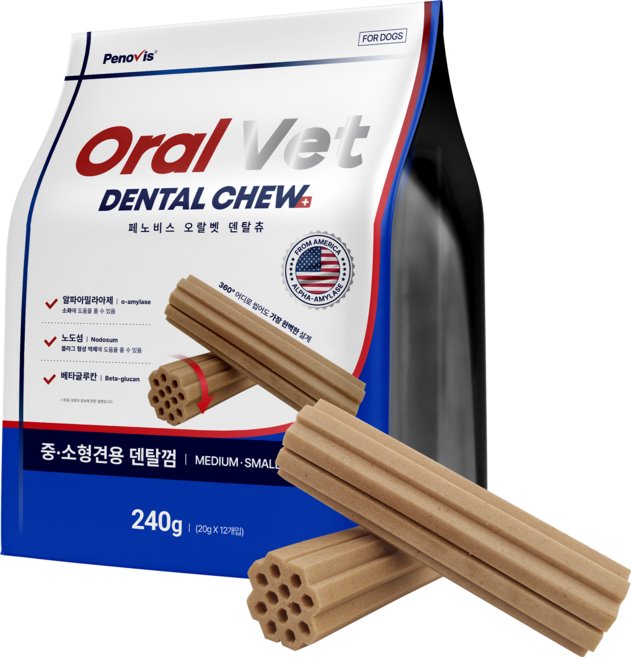 페노비스 강아지 오랄벳 덴탈껌 중 소형견용, 240g, 1개, 닭고기맛