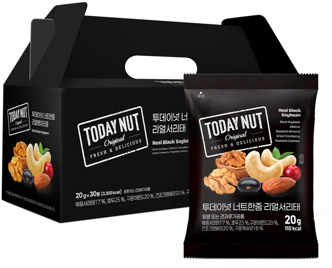 투데이넛 너트한줌 리얼서리태 20g, 30개