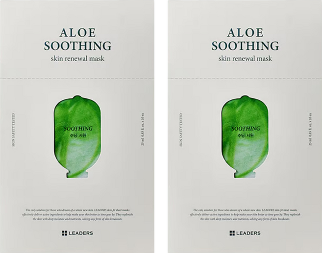 LEADERS 麗得姿 蘆薈舒緩修復面膜, 10片, 2盒