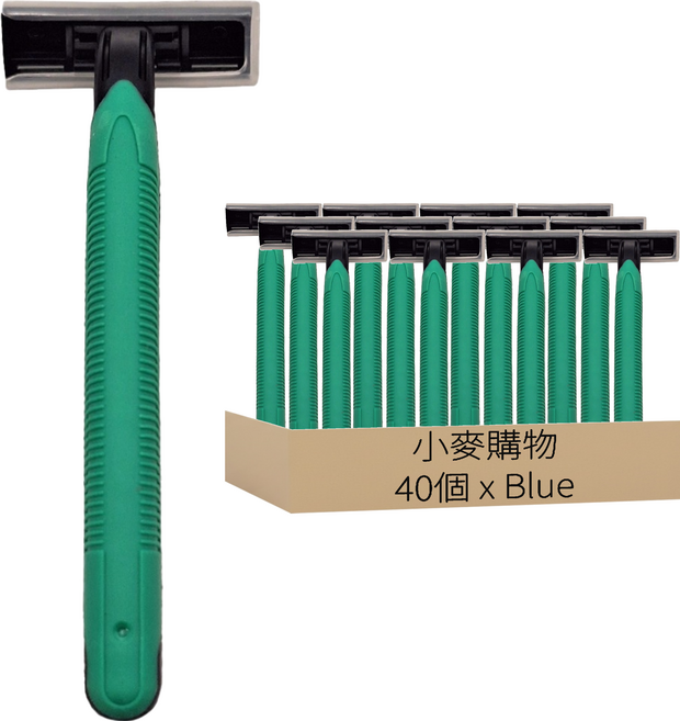 小麥購物 一次性碳鋼刮鬍刀 11.5 x 4cm, 40入, 1組