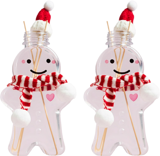 QiMart 薑餅人造型擴香瓶, 英國小蒼蘭, 500ml, 2件