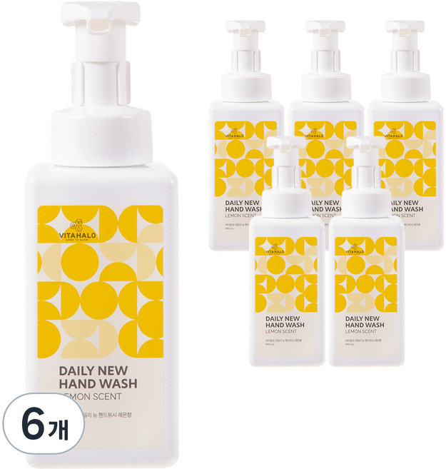비타할로 데일리뉴 핸드워시 레몬향, 490ml, 6개
