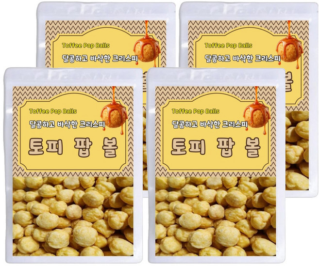 달콤하고 바삭한 크리스피 토피 팝 볼, 200g, 4개