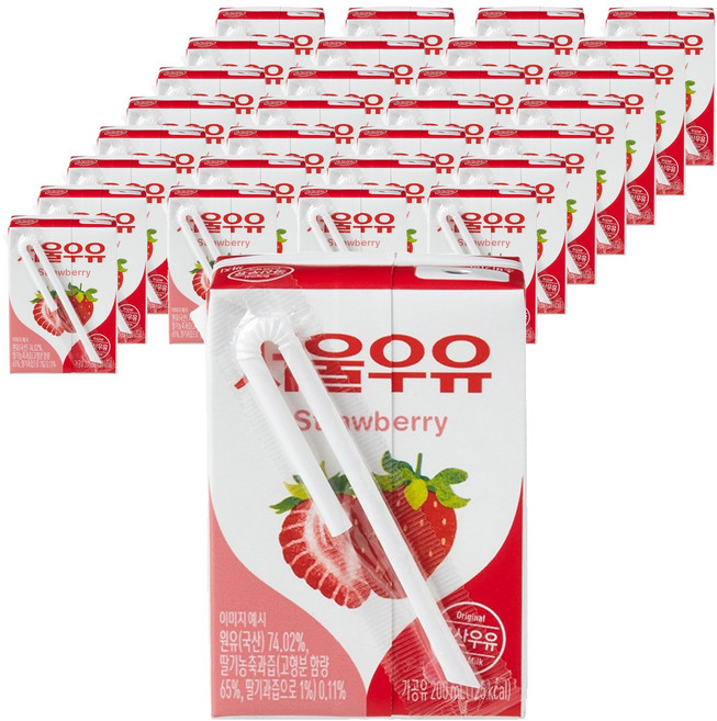 서울우유 멸균딸기우유, 200ml, 48개