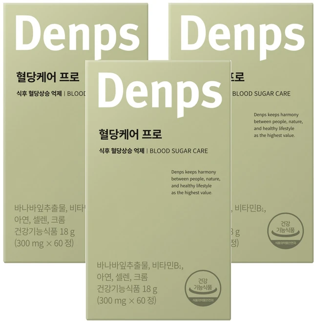 덴프스 혈당케어 프로, 60정, 3개 - 쿠팡