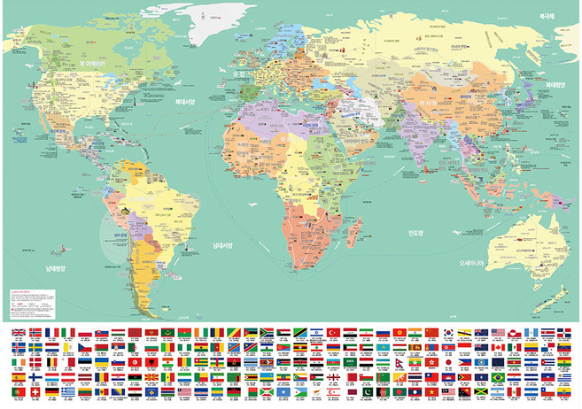 Aiden Travelmap Aiden 世界地圖 薄荷綠海報, 1套