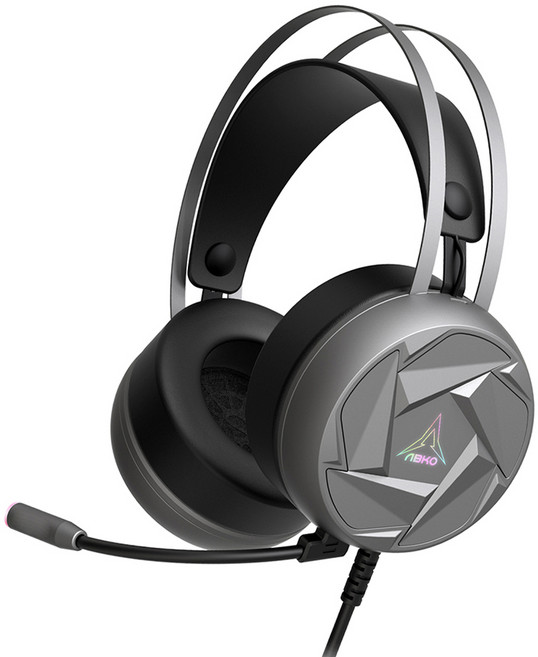 앱코 가상 7.1 ENC 서라운드 컴퓨터 게이밍 헤드셋, Dark Gray, N300