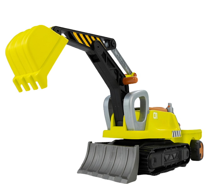 KiKimmy 聲光噴霧兩用工程挖土機/推土機 開取式坐墊置物箱 附置物後車斗 360度挖臂旋轉操作, 多色, 1個