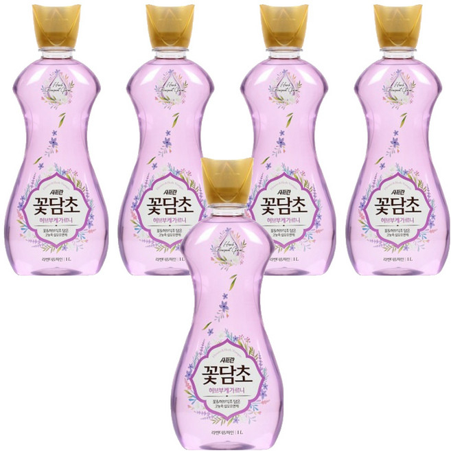 [비건라이프] 샤프란 꽃담초 섬유유연제 라벤더, 1L, 5개