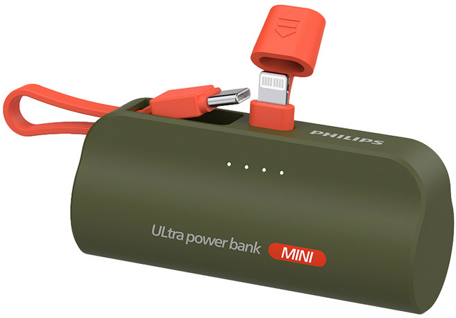 PHILIPS 飛利浦 口袋行動電源 Lightning, DLP2550VG/96, 綠色
