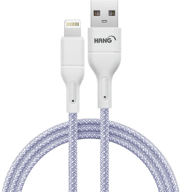 HANG R18 編織快充線 USB to Lightning, 1m, 紫色, 1條