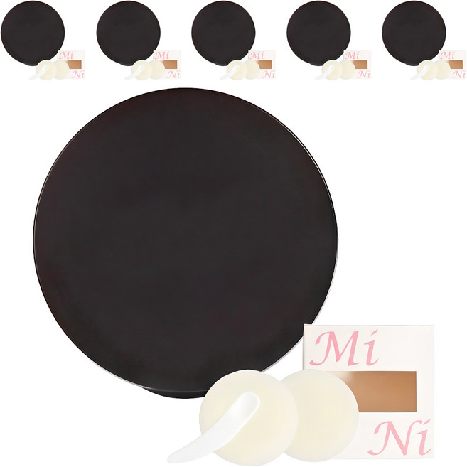 셀프천사 미니 DIY 비비 쿠션 케이스 세트 5g, 블랙 무지, 6개