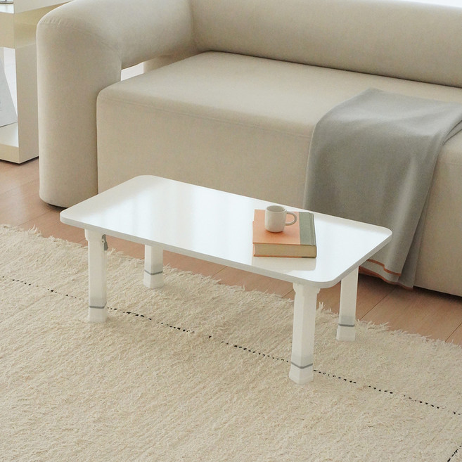 레몬트리 국내제조 LPM 샤르망 4단 높이조절형 접이식테이블, 화이트펄